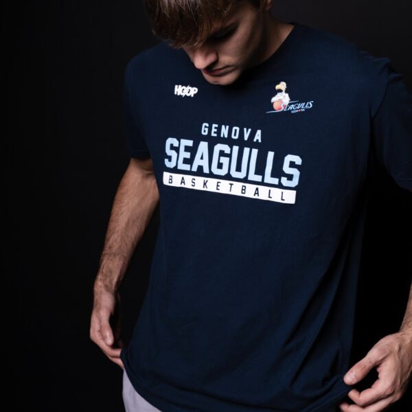 Genova Seagulls Basketball Unisex Tee - Blue Navy